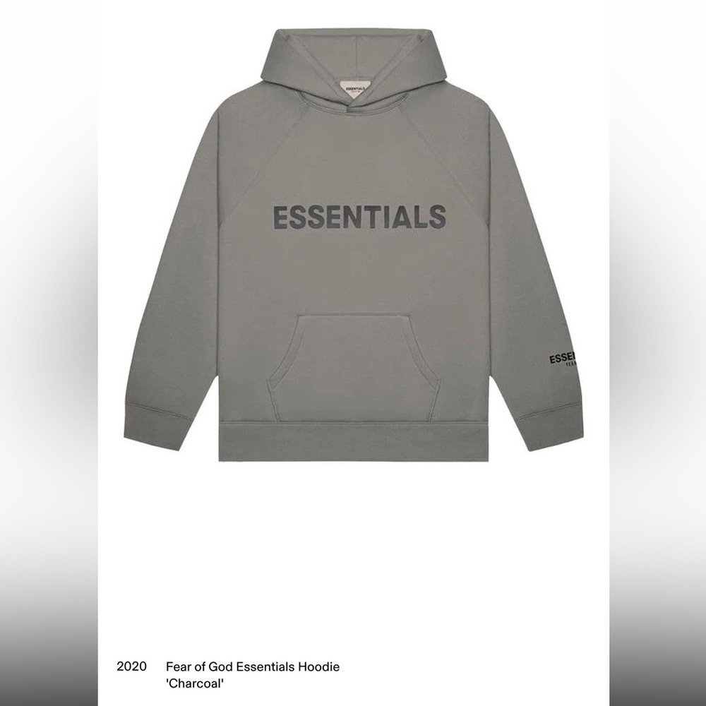 Essentials Men’s Hoodie Sweatshirt in Charcoal Gray
